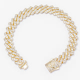 Big Daddy 12MM Gold Baguette Diamond Cuban Bracelet