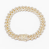 Big Daddy 12MM Gold Baguette Diamond Cuban Bracelet