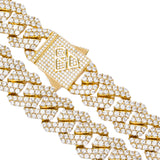 Big Daddy 19MM Straight Edge Cuban Diamond Gold Chain