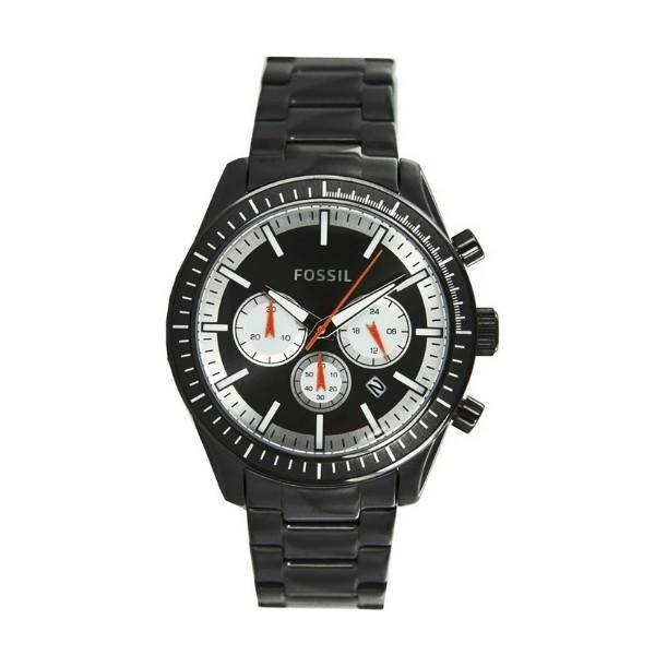 Fossil Automotive Black Chronograph Stainless Steel Men's Watch  BQ1259 - Watches of America