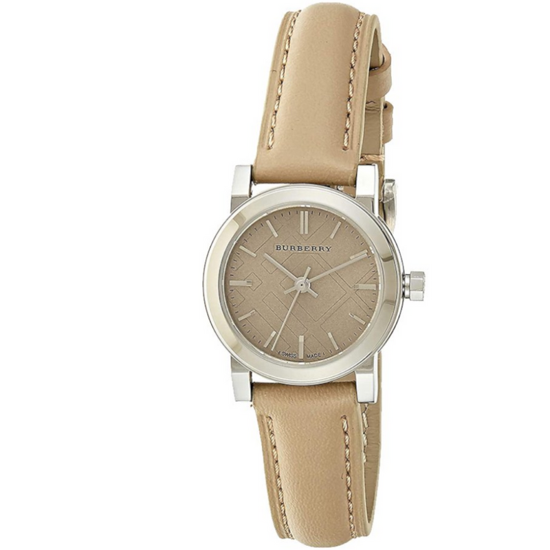 Burberry The City Reloj de mujer de cuarzo con correa de cuero beige B Watches of America