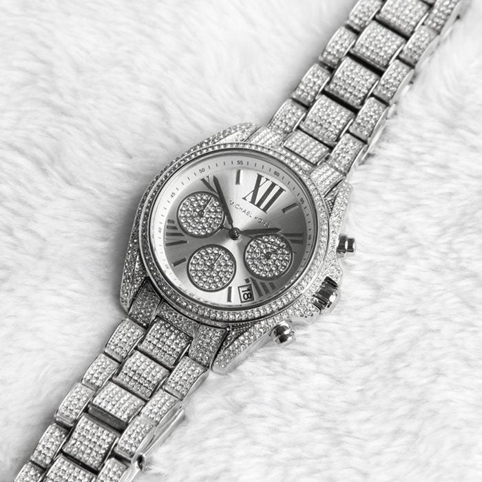 Michael Kors Mini Bradshaw All Silver Women's Watch MK6454 - Watches of America #2