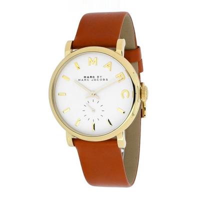 Marc By Marc Jacobs Baker White Dial Leather Ladies Watch MBM1316