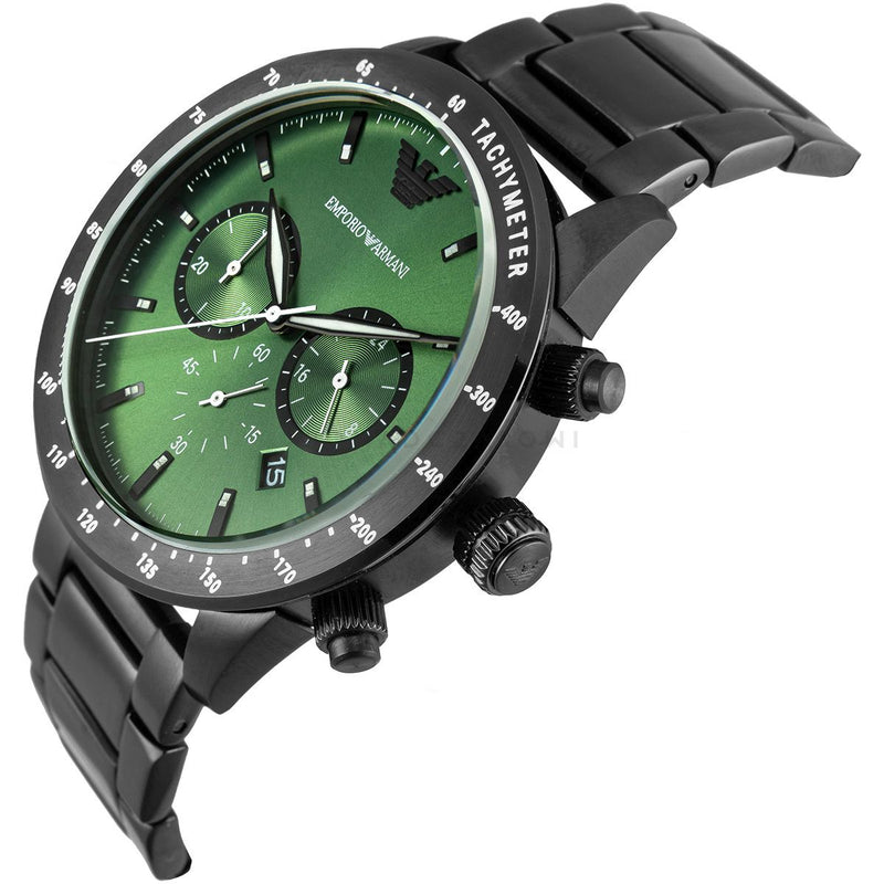 Men\'s AR11472 Armani Chronograph Dial of America Black Watch Emporio – Green Watches