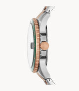 Fossil FB-01 Quartz Green Dial Two-tone Men's Watch FS5743