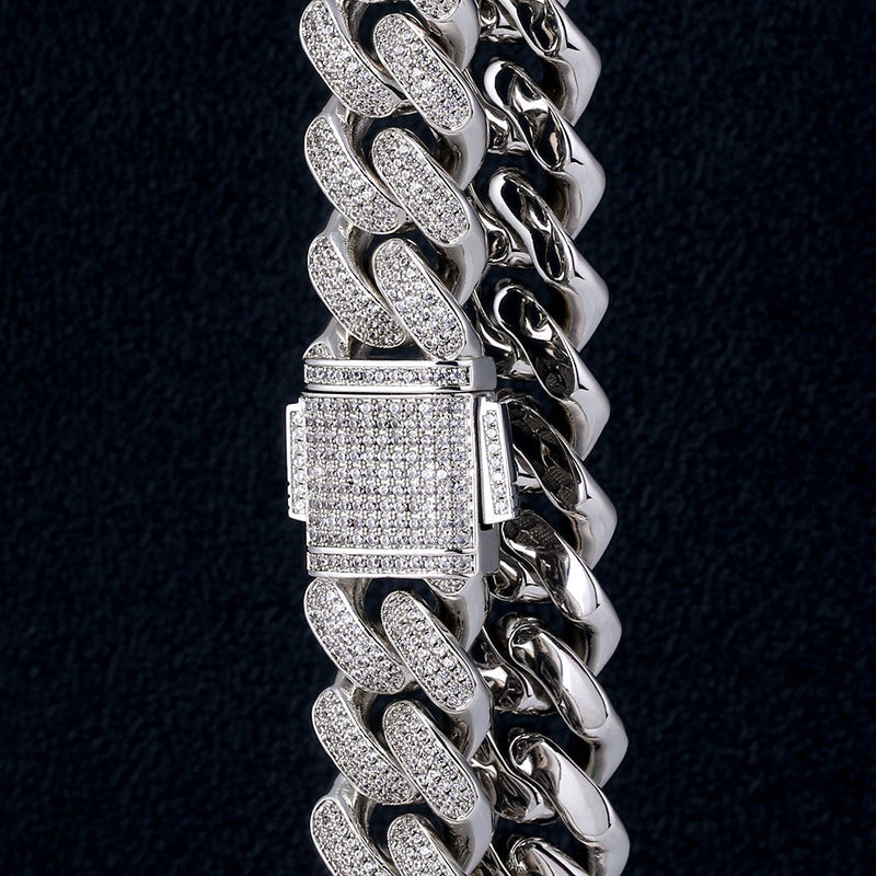 Big Daddy 18mm Silver & Diamond Cuban Link Chain