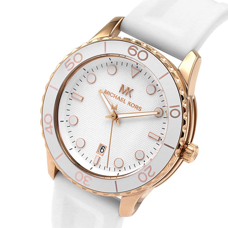 Michael Kors Runway White Silicon Strap Women's Watch MK6853 - Watches of America #3