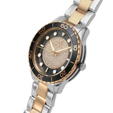 Michael Kors Runway Reloj de cuarzo con esfera negra para mujer MK6960