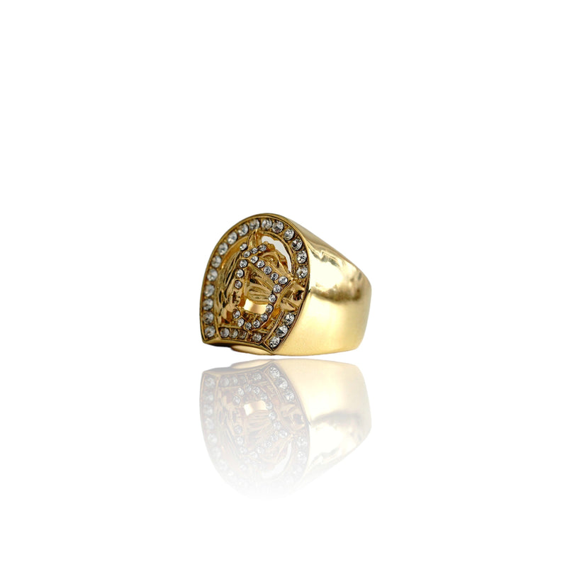 Anillo de oro con herradura helada Big Daddy