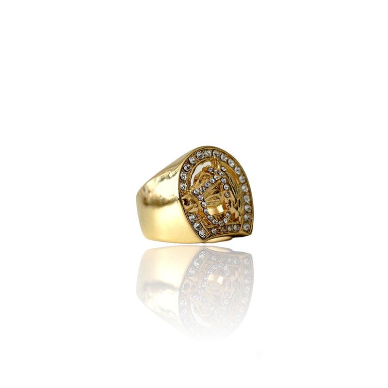 Anillo de oro con herradura helada Big Daddy