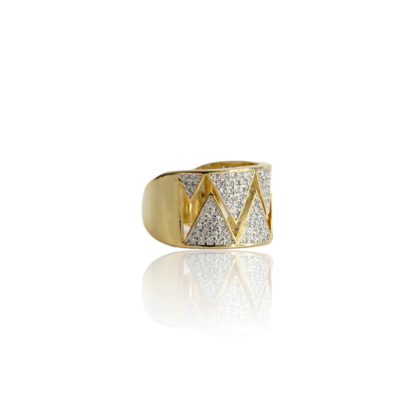 Anillo de oro con forma de diamante Bling Big Daddy