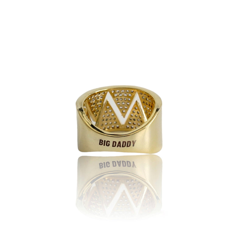 Anillo de oro con forma de diamante Bling Big Daddy