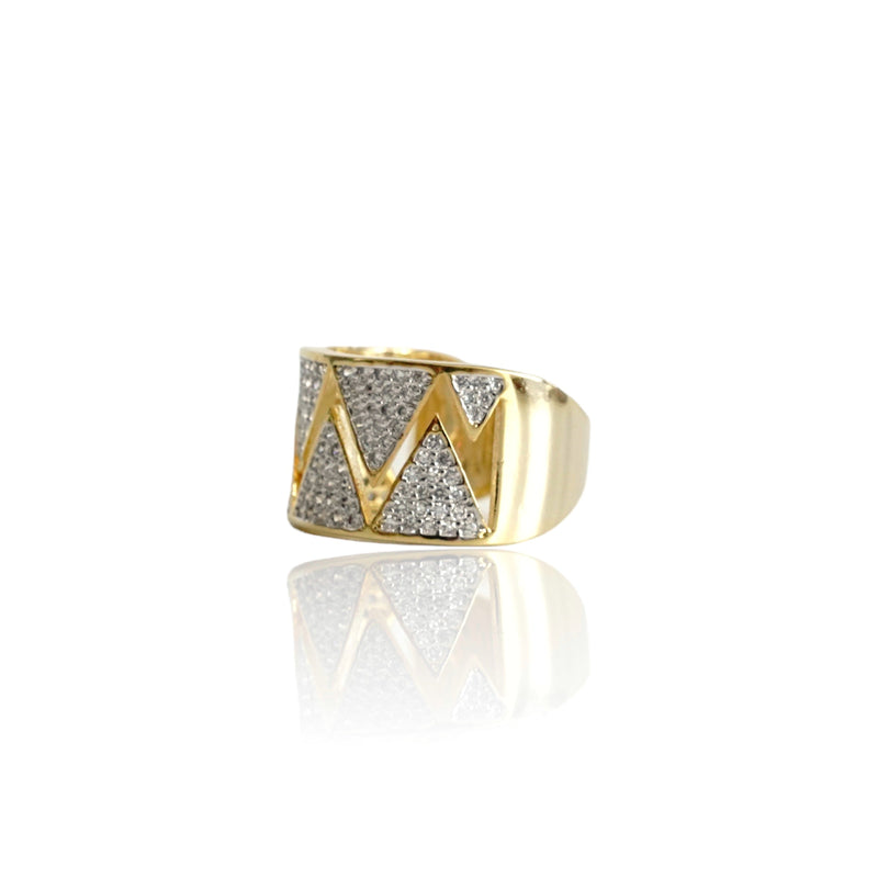 Anillo de oro con forma de diamante Bling Big Daddy