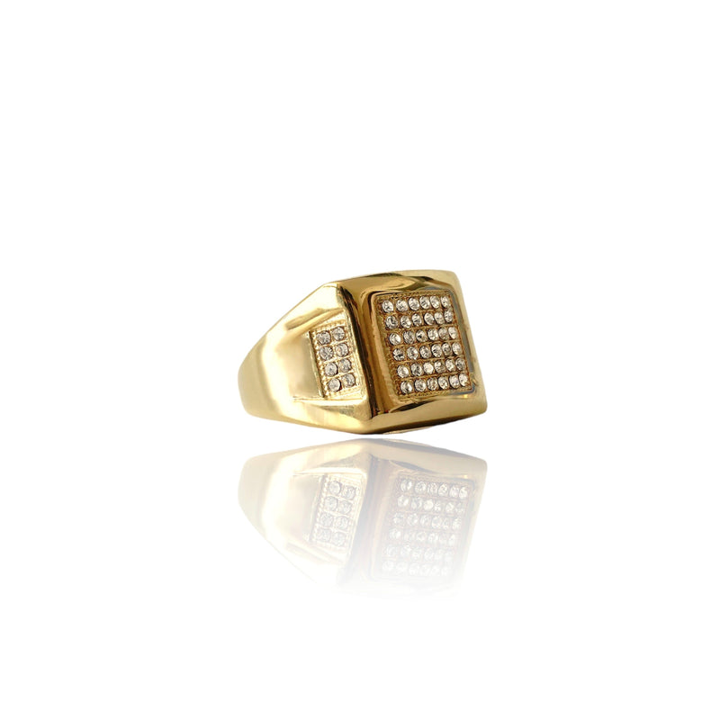 Anillo de oro cuadrado Bling Big Daddy