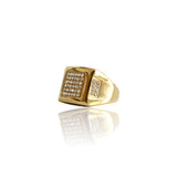 Anillo de oro cuadrado Bling Big Daddy