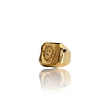 Anillo de oro cuadrado Big Daddy Lion Signet