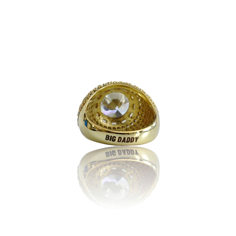 Anillo de oro con racimo helado Big Daddy