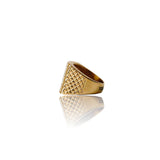 Anillo cuadrado de oro con pavé helado de Big Daddy