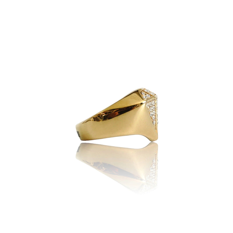 Anillo de oro con forma de diamante Bling Big Daddy