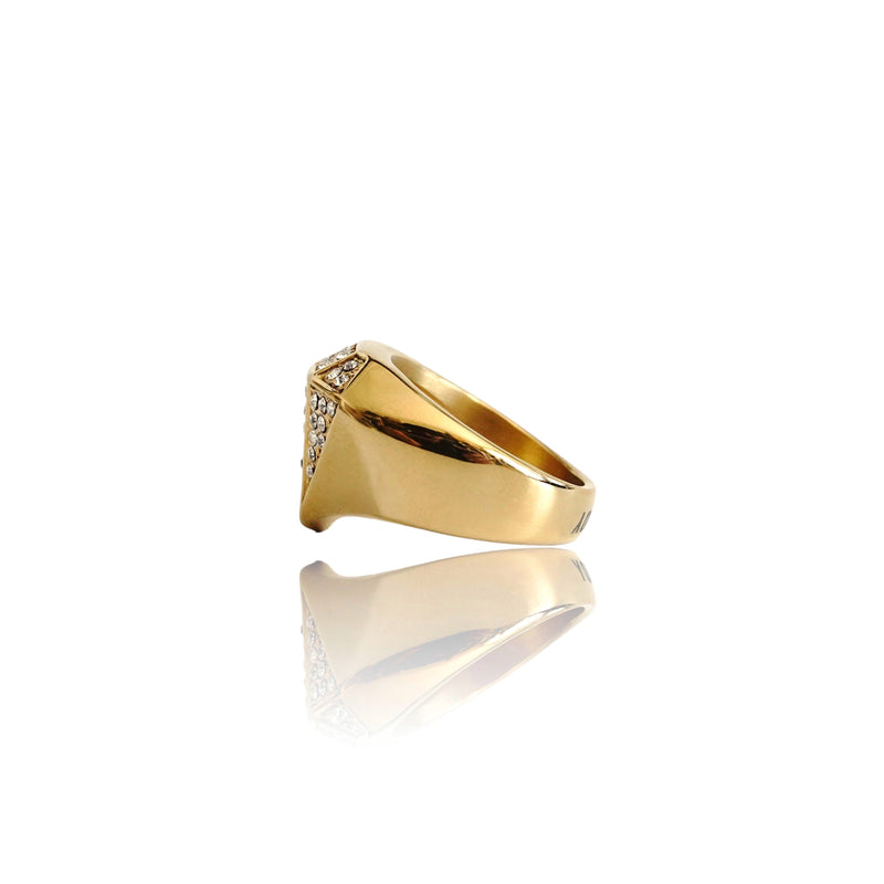 Anillo de oro con forma de diamante Bling Big Daddy