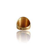 Big Daddy Lion Signet Round Gold Ring