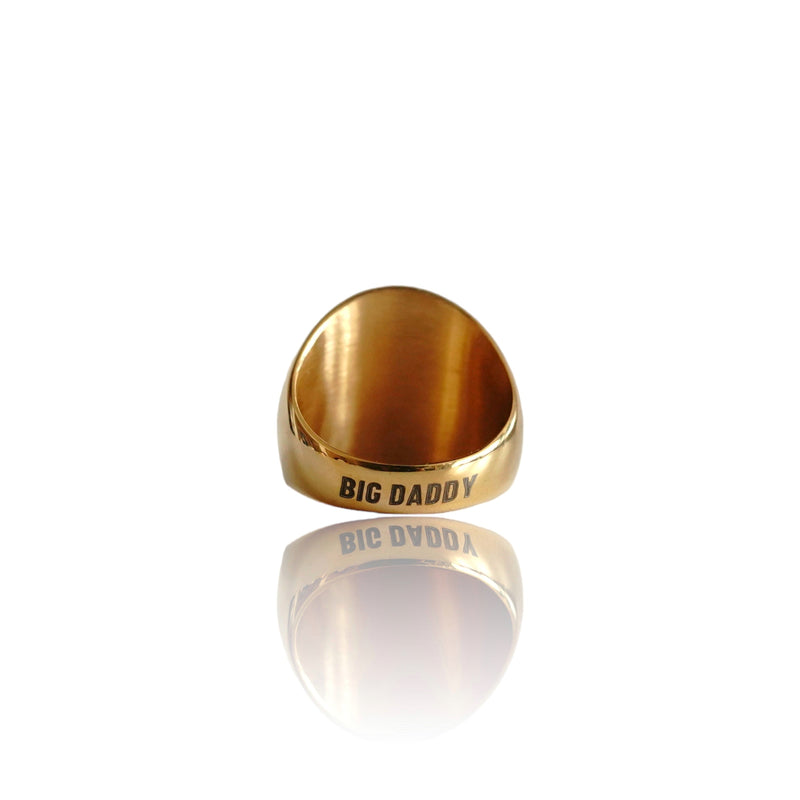 Anillo de oro redondo Big Daddy Lion Signet