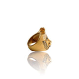 Big Daddy Lionhead Pave Crown Gold Ring