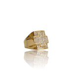 Anillo de oro con cruz helada Big Daddy