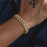 Big Daddy 12mm Iced Out Diamond Gold Cuban Bracelet