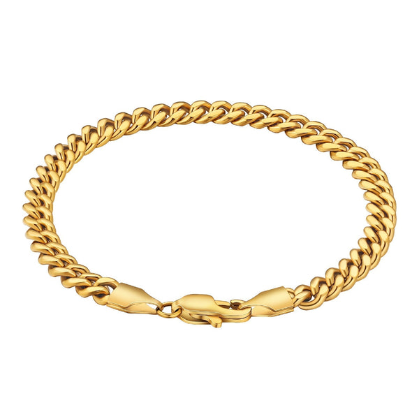 Big Daddy 5mm Cuban Link Gold Bracelet