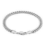 Big Daddy Brazalete de plata con eslabones cubanos de 5 mm para mujer