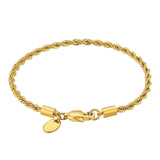 Big Daddy 5 mm cadena de cuerda pulsera de oro para mujer