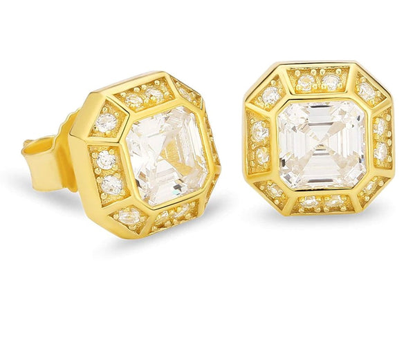 Big Daddy Emerald Cut Diamond Stud Earrings