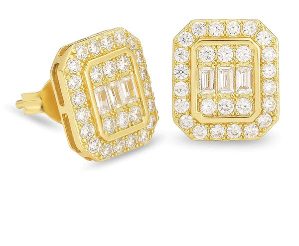 Big Daddy Rectangle Diamond Stud Earrings