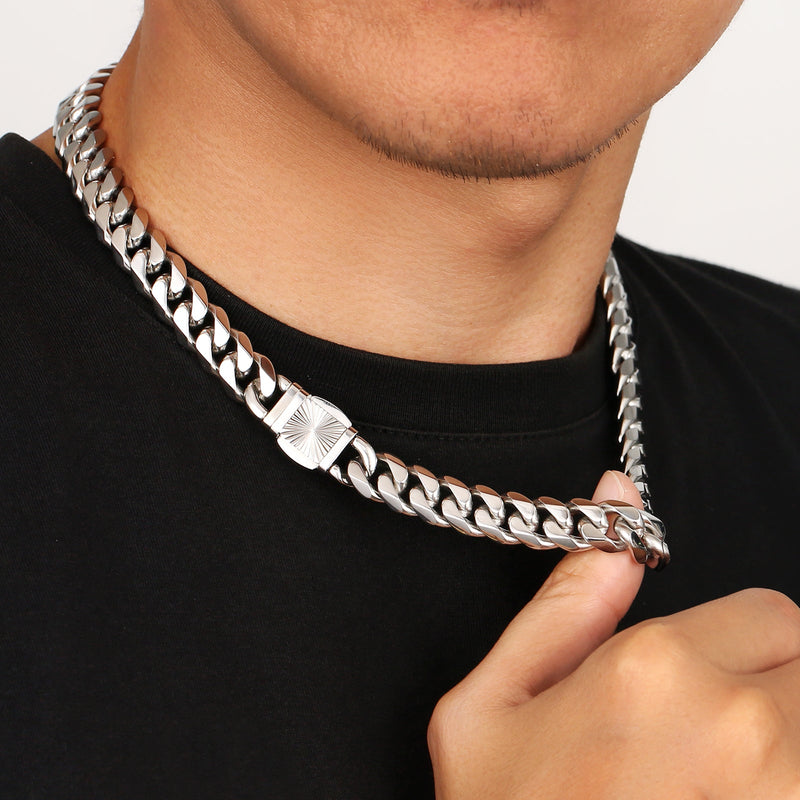 Big Daddy 12mm Miami Cuban Link Silver Chain