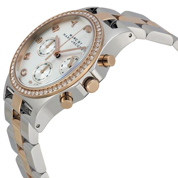 Marc by Marc Jacobs Reloj multifunción con esfera plateada para mujer MBM3106