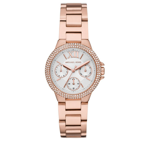 Michael Kors Camille Chronograph Quartz Crystal White Dial Ladies Watch MK6845