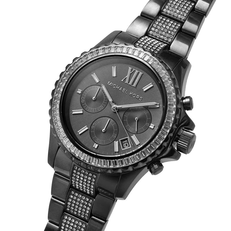 Michael Kors Everest Chronograph Quartz Crystal Black Dial Ladies