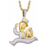 Big Daddy Gold Plated Running Man Pendant