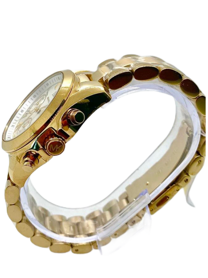 Michael Kors Mini Bradshaw Reloj cronógrafo dorado para mujer MK6267