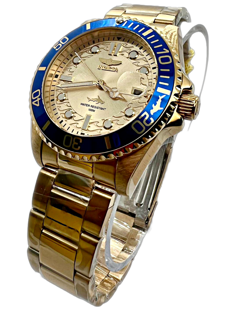 Invicta Pro Diver Master of The Oceans Reloj de cuarzo con esfera dorada para mujer 30485