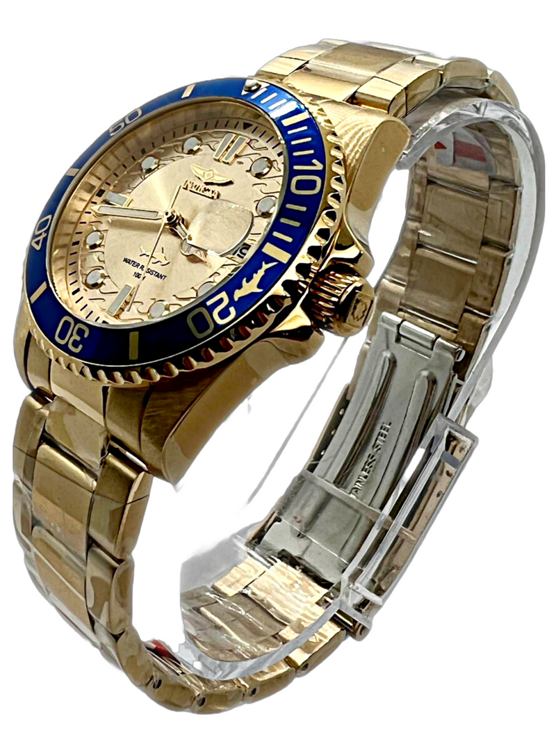 Invicta Pro Diver Master of The Oceans Reloj de cuarzo con esfera dorada para mujer 30485