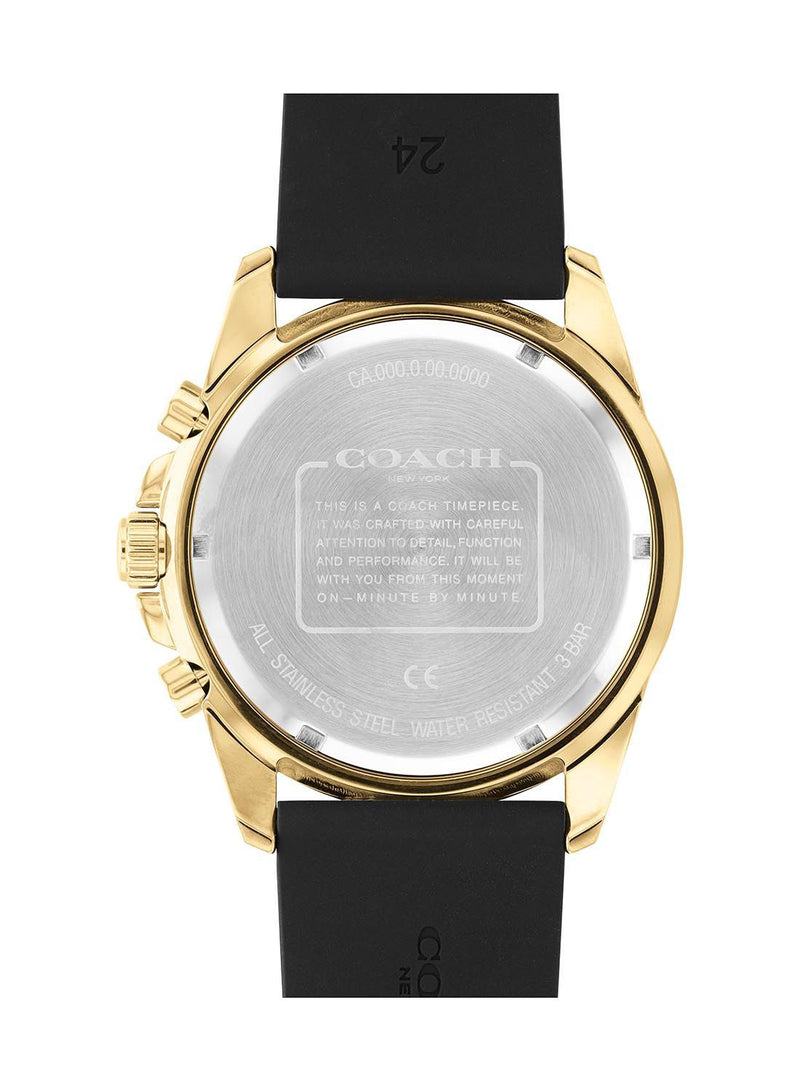 Coach Kent Black Silicon Strap Gold Men's Watch 14602564 - Watches of America #3