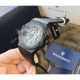 Maserati Potenza Black Dial Black Leather Men's Watch R8821108009 - Watches of America #5