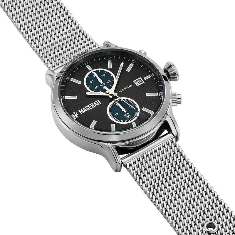 Maserati Epoca Reloj cronógrafo para hombre con esfera gris/azul R8873618003