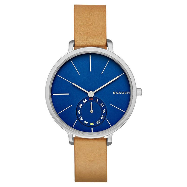 Skagen Hagen Blue Dial Tan Leather Ladies Watch SKW2355