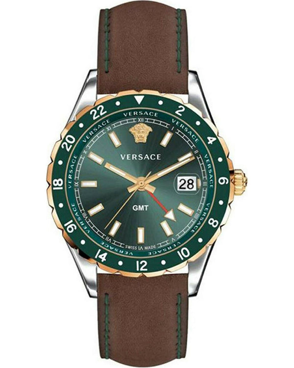 Versace Hellenyium Leather Strap Men's Watch  V11090017 - Watches of America