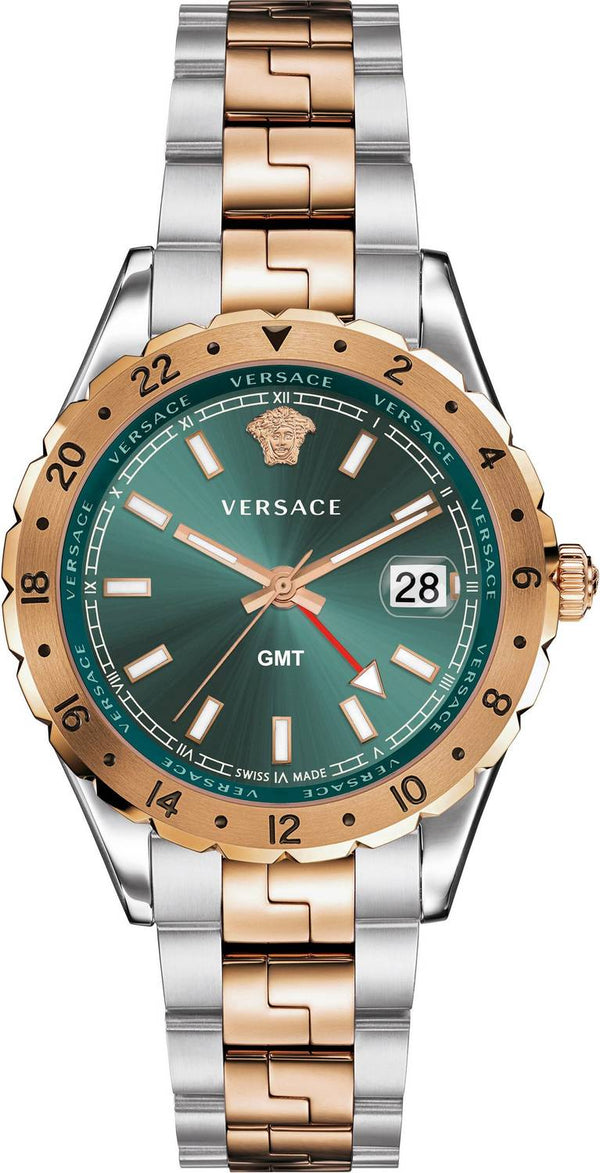 Versace Hellenyium Two-Tone Green Dial Men's Watch  V11050015 - Watches of America