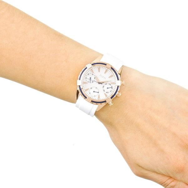 Guess White Dial Rubber Strap Ladies Watch#W0562L1 - Watches of America #5