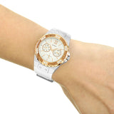 Guess Limelight Crystal White Dial White Silicone Ladies Watch W1053L2